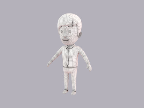 Cartoon Male Character Rigged 080 3D मॉडल