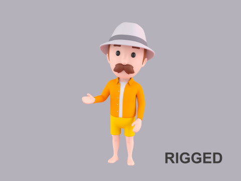 Cartoon Male Character Rigged 081 3Dモデル