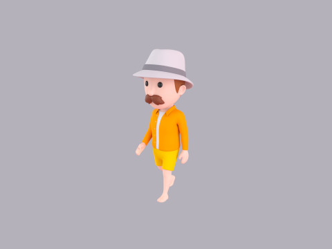 Cartoon Male Character Rigged 081 3D 模型