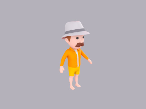 Cartoon Male Character Rigged 081 3D 模型