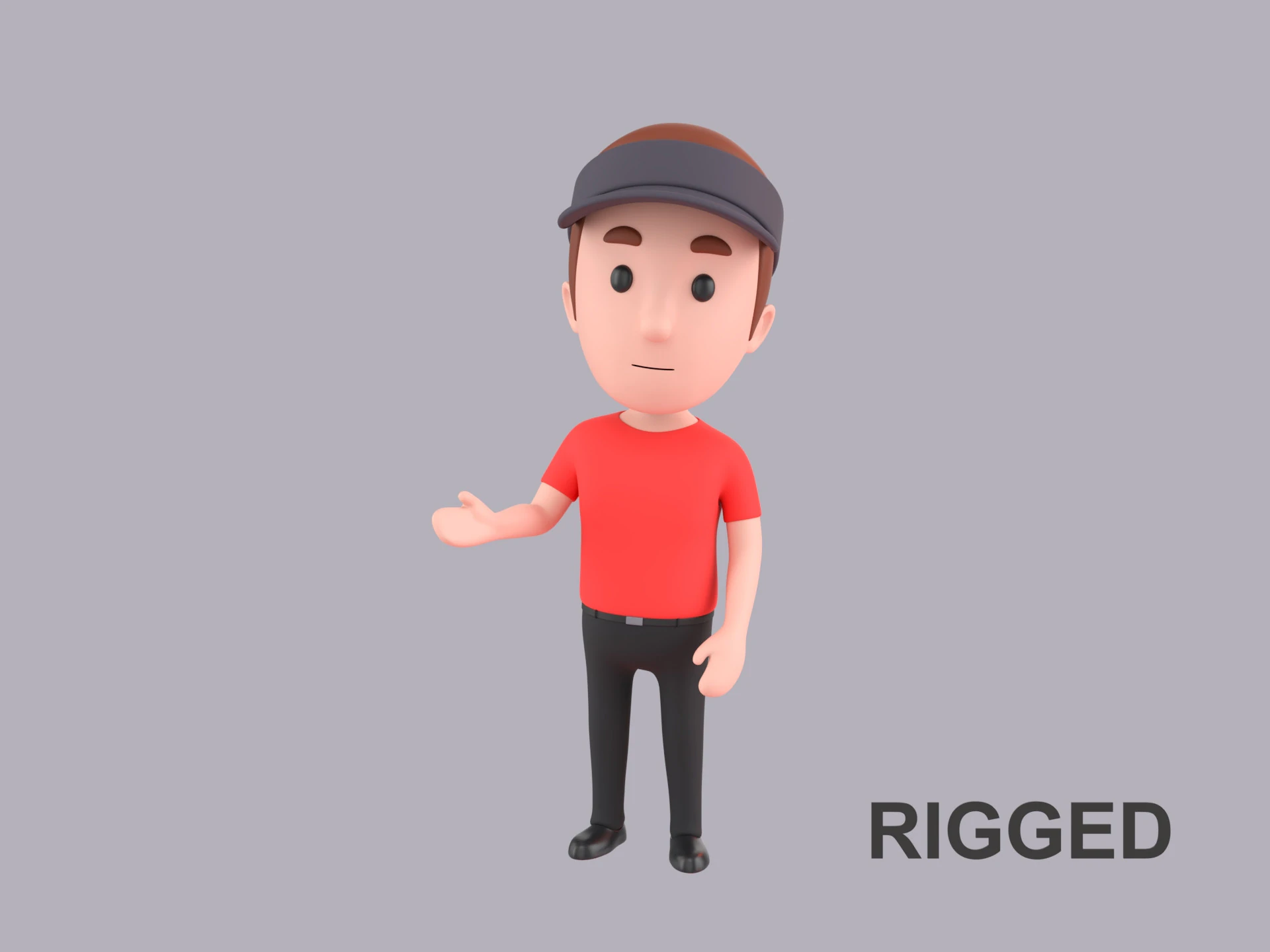 Cartoon Male Character Rigged 082 3D Model .c4d .max .obj .3ds .fbx .stl .blend 