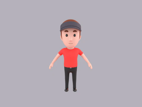 Cartoon Male Character Rigged 082 3D Model