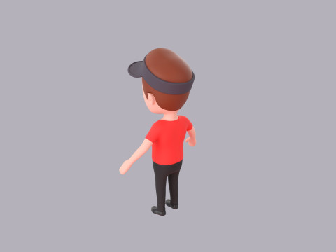 Cartoon Male Character Rigged 082 3D Модель