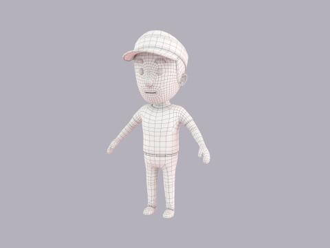 Cartoon Male Character Rigged 082 3D Модель