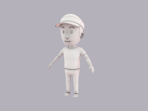 Cartoon Male Character Rigged 082 3D Модель