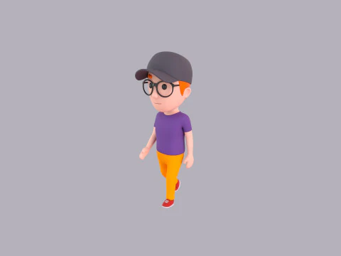 Cartoon Male Character Rigged 083 3D Model