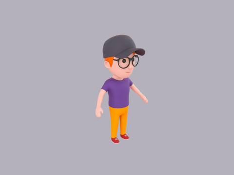 Cartoon Male Character Rigged 083 3Dモデル