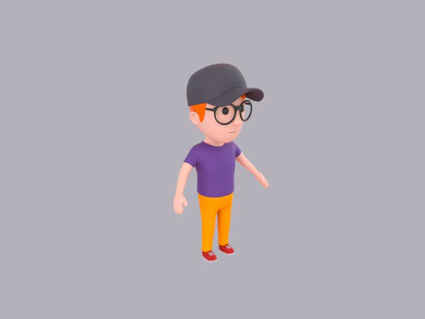 Cartoon Male Character Rigged 083 3D Model