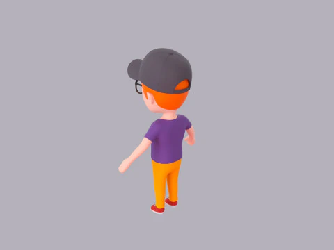Cartoon Male Character Rigged 083 3D Model
