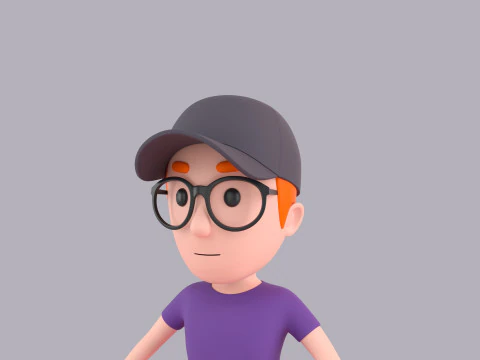 Cartoon Male Character Rigged 083 3D Model