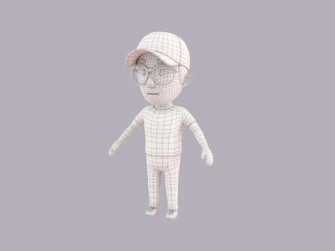 Cartoon Male Character Rigged 083 3D Model
