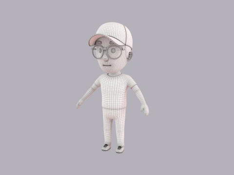 Cartoon Male Character Rigged 083 3D Model
