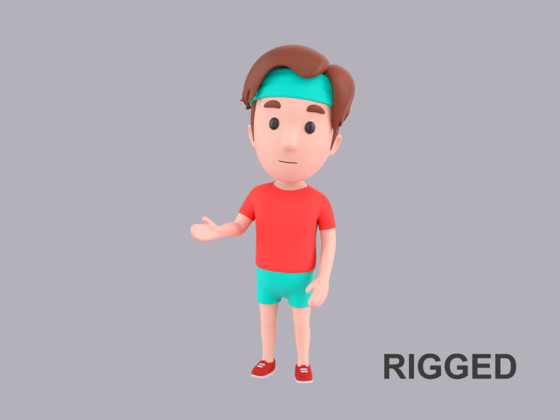 Personnage masculin de dessin anim&eacute; truqu&eacute; 084 Modèle 3D .c4d .max .obj .3ds .fbx .stl .blend 