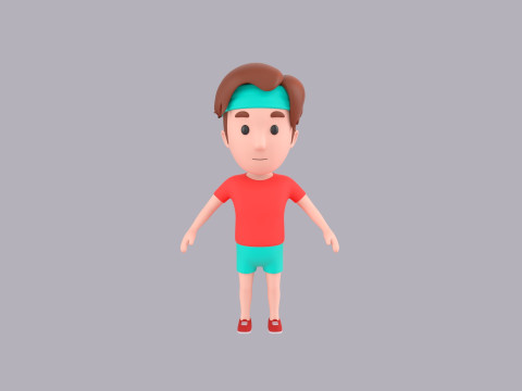 Cartoon Male Character Rigged 084 Modelo 3D