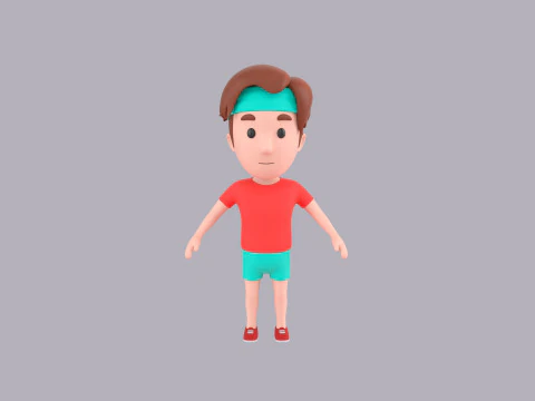 Personnage masculin de dessin anim&eacute; truqu&eacute; 084 Modèle 3D