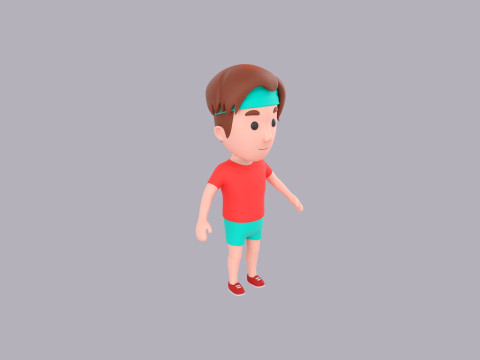 Cartoon Male Character Rigged 084 Modelo 3D