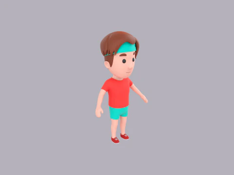 Personnage masculin de dessin anim&eacute; truqu&eacute; 084 Modèle 3D