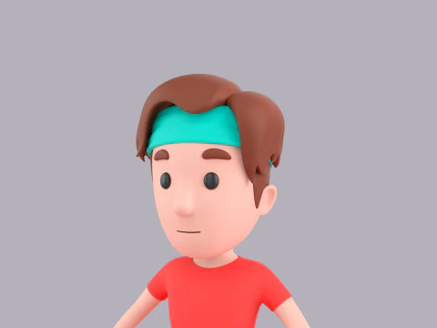 Personnage masculin de dessin anim&eacute; truqu&eacute; 084 Modèle 3D