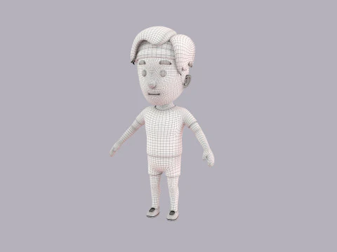 Personnage masculin de dessin anim&eacute; truqu&eacute; 084 Modèle 3D