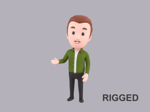 Personagem masculino de desenho animado Rigged 085 Modelo 3D