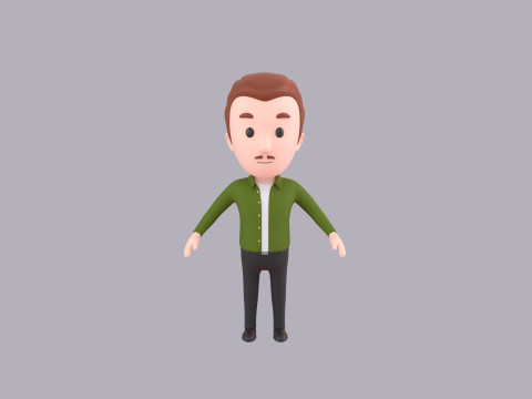 Cartoon Male Character Rigged 085 3D मॉडल