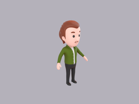 Cartoon Male Character Rigged 085 3D मॉडल