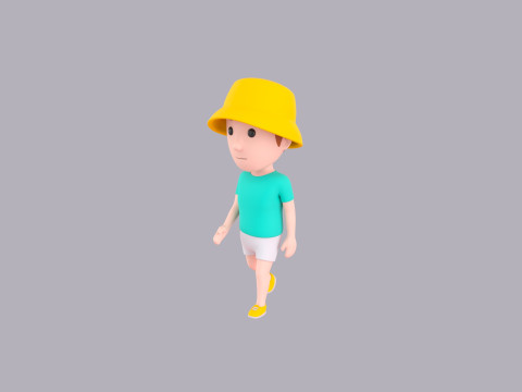 Cartoon Male Character Rigged 086 3D Model