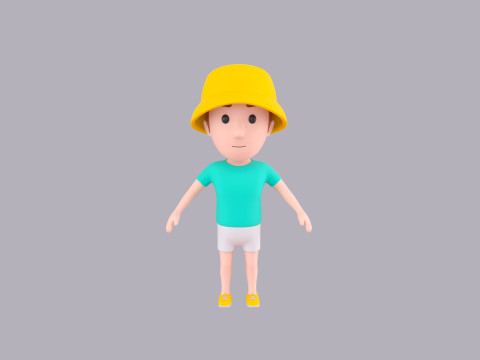 Cartoon Male Character Rigged 086 3D Model