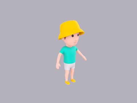 Cartoon Male Character Rigged 086 3D Model