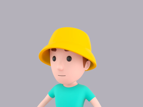 Cartoon Male Character Rigged 086 3D Model