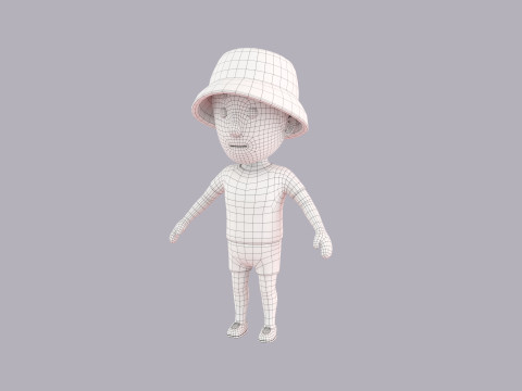 Cartoon Male Character Rigged 086 3D Model