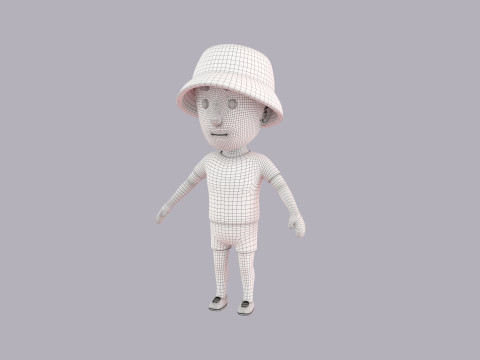 Cartoon Male Character Rigged 086 3D Model