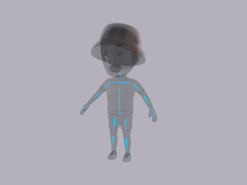 Cartoon Male Character Rigged 086 3D Model