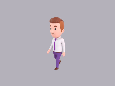 Cartoon Male Character Rigged 087 Model 3D