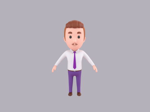 Cartoon Male Character Rigged 087 Model 3D