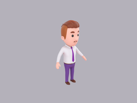Cartoon Male Character Rigged 087 Model 3D