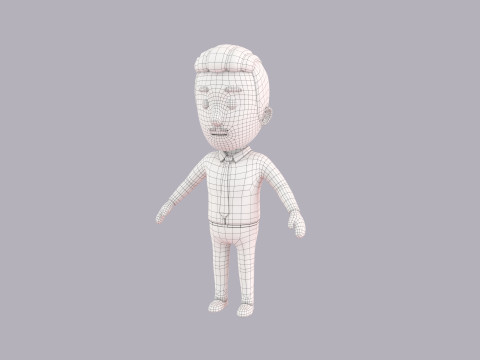 Cartoon Male Character Rigged 087 Model 3D