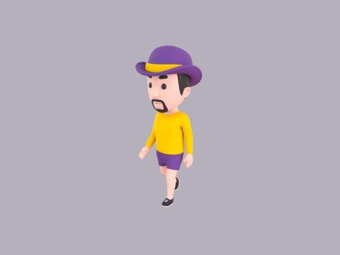Cartoon Male Character Rigged 088 Modello 3D