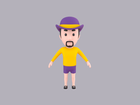 Cartoon Male Character Rigged 088 Modello 3D