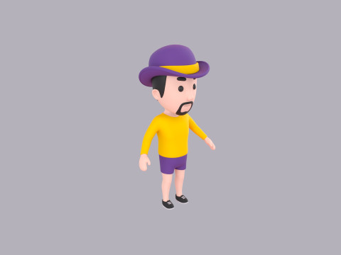 Cartoon Male Character Rigged 088 Modello 3D
