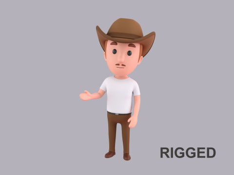 Cartoon Male Character Rigged 089 3D Model