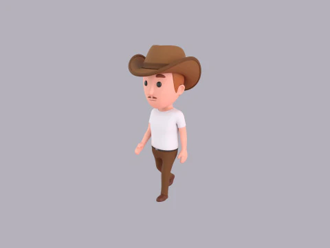 Cartoon Male Character Rigged 089 3D Model