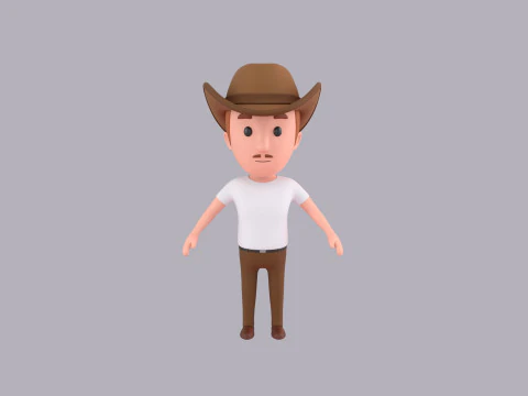 Cartoon Male Character Rigged 089 3D Model