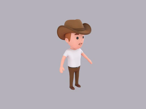 Cartoon Male Character Rigged 089 3D Model