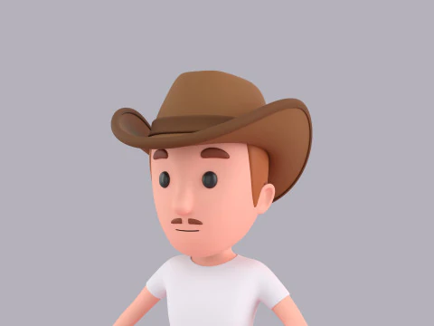 Cartoon Male Character Rigged 089 3D Model