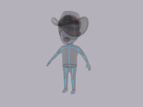 Cartoon Male Character Rigged 089 3D Model