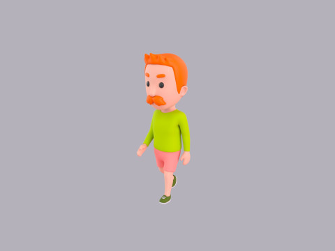Cartoon Male Character Rigged 090 3Dモデル