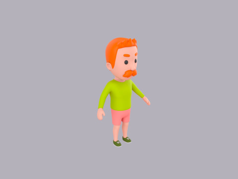 Cartoon Male Character Rigged 090 3Dモデル