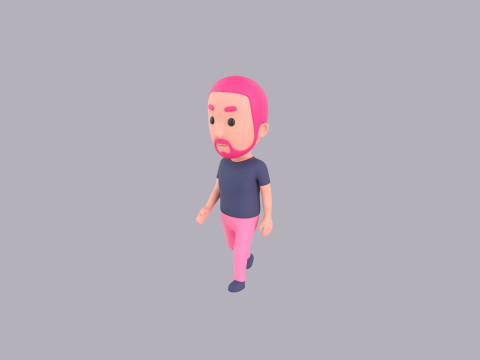 Cartoon Male Character Rigged 091 Model 3D