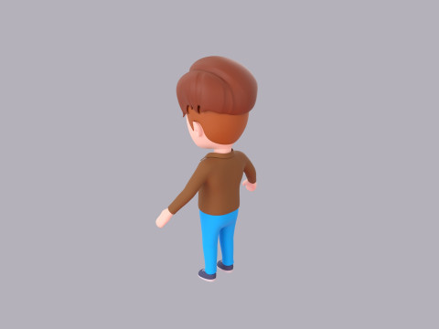 Cartoon Male Character Rigged 092 3D Model